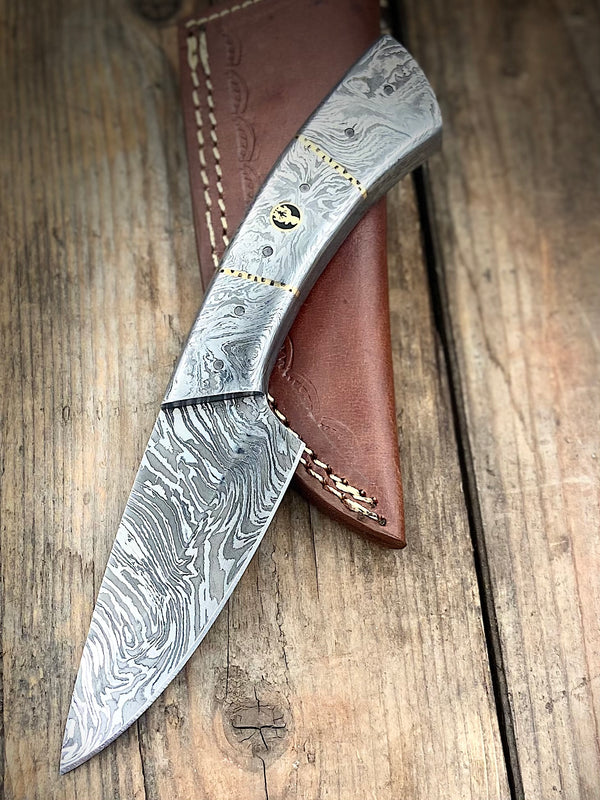 8" Full Damascus EDC Knife - Artistry & Power